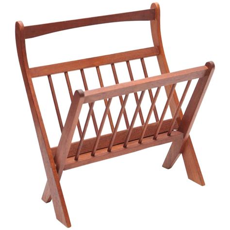 Danish Teak Mid Century Modern Magazine Rack At 1stdibs