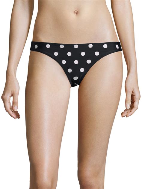 Lyst Mara Hoffman Polka Dot Low Rise Bikini Bottom In Black