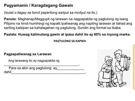 Panuto Maghanap Maggupit Ng Larawan Na Nagpapakita Ng Pagtulong Ng