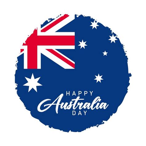 Feliz D A De Australia Con La Bandera En El Mapa Vector Premium