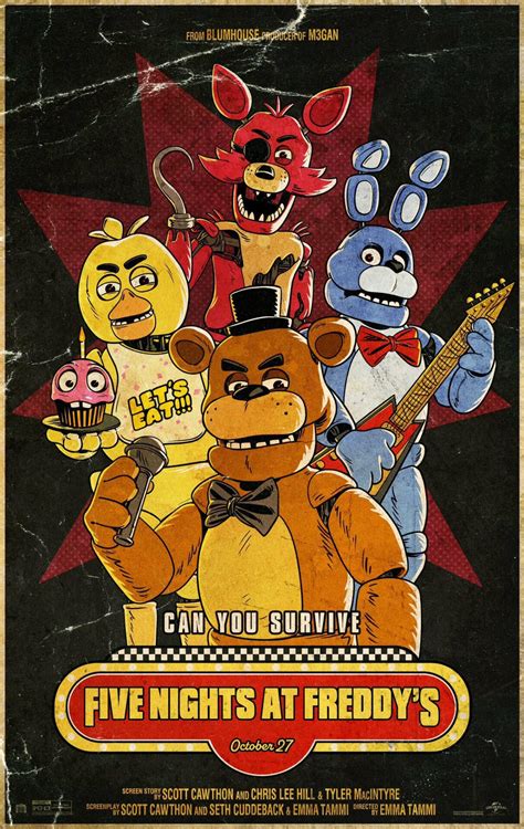 Los animatrónicos se apoderan de nuevo póster de Five Nights at Freddy