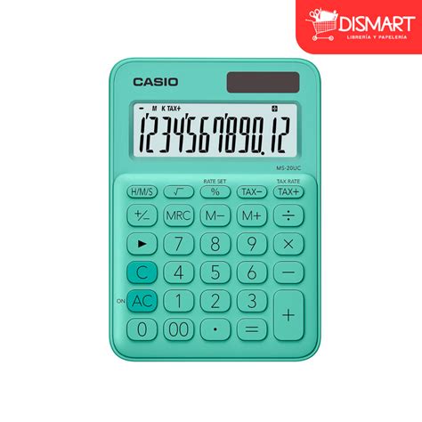 Calculadora De Escritorio Casio Ms 20uc Gn 12 Digitos Verde Dismart Gt Libreria Y Papeleria