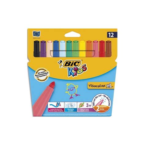 Bic Pochette Feutres De Coloriage Visacolor Pointe Extra Large