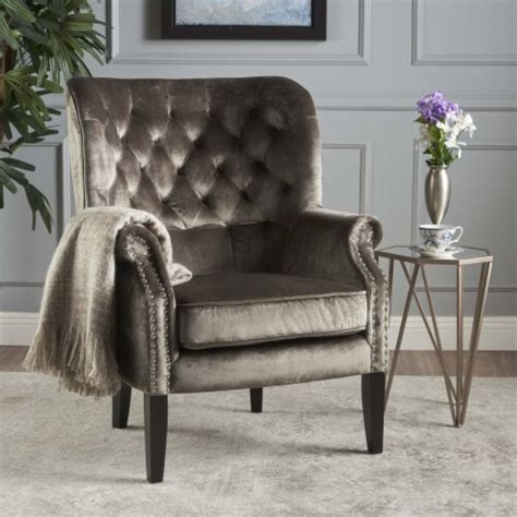 Tommen Tufted Back New Velvet Club Chair Cobalt 1 Unit Kroger