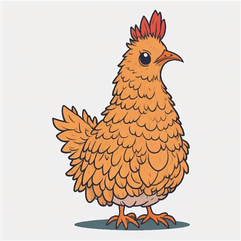 Ilustraci N De Vector De Gallina De Dibujos Animados Lindo Vector