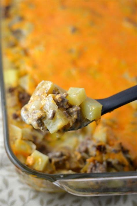 Easy Ground Beef And Potato Casserole Recipe Like A Hamburger All In