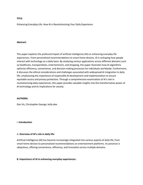 (PDF) Enhancing Everyday Life: How AI is Revolutionizing Your Daily ...