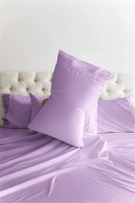 Lilac Sheet Set Comfy Solid Sateen In 2021 Bed Sheet Sets Cotton Bed