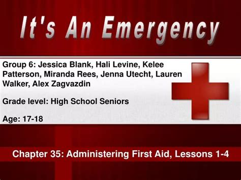 Ppt Chapter 35 Administering First Aid Lessons 1 4 Powerpoint