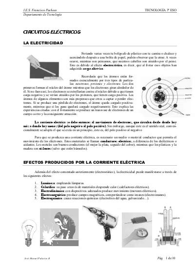 CIRCUITOS ELÉCTRICOS LA ELECTRICIDAD EFECTOS PRODUCIDOS POR LA