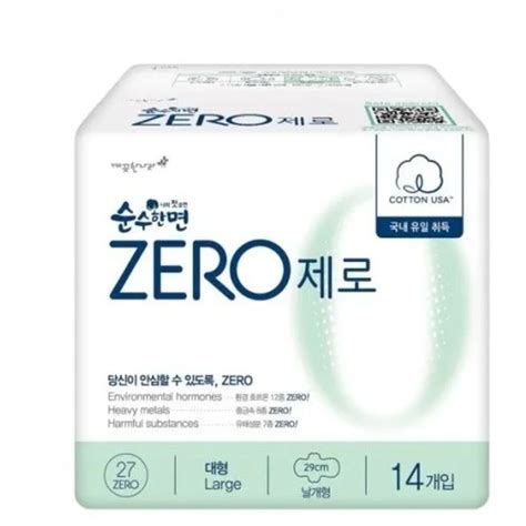 Soonsoohanmyeon Zero Хлопковые прокладки Sanitary Pаds, Large, 14 шт ...