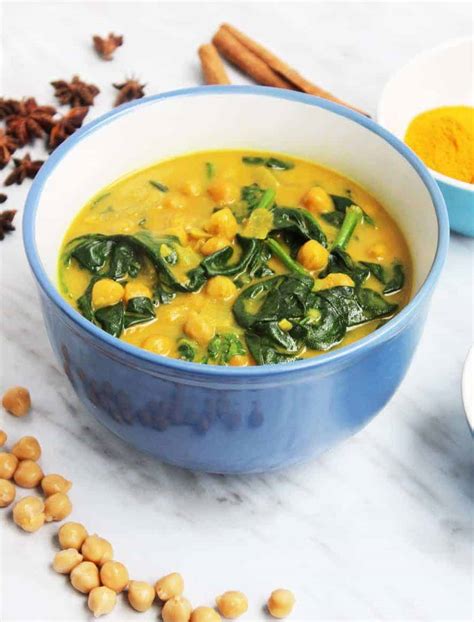 Chickpea And Spinach Curry With Coconut Milk Slow The Cook Down