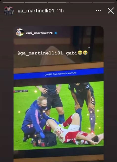 Arsenals Gabriel Martinelli Responds To Emi Martinez Amid Injury Scare