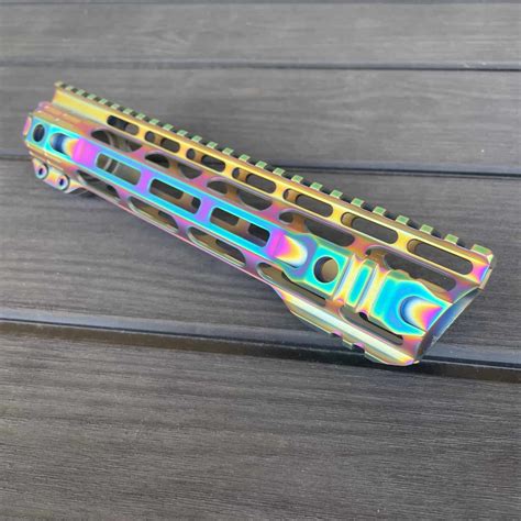 12″ Hybrid Mlok Ar15 Rail Chameleon Rainbow Oilslick Mid State Firearms