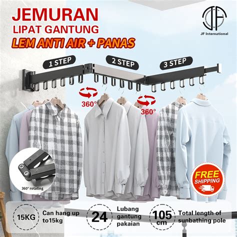 Jual Jemuran Lipat Gantung Jemuran Dinding Baju Lipat Ketebalan Dan