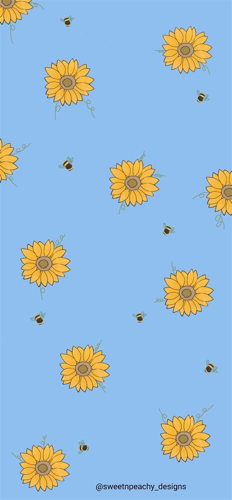 Checkered Sunflower Wallpaper