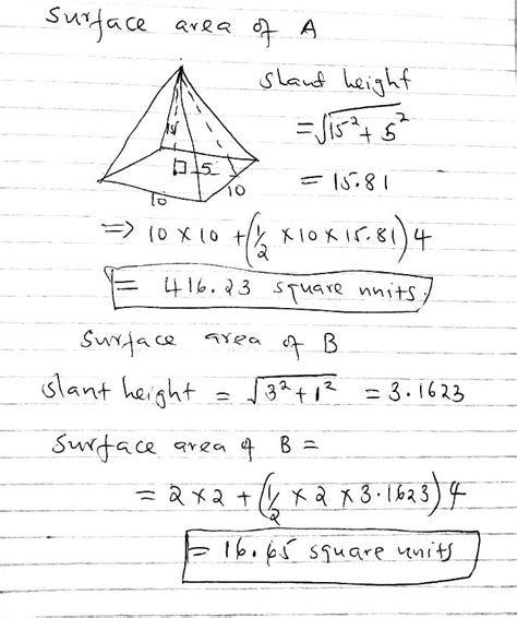 [solved] Square Pyramids A And B Are Similar In Pyramid A Each Base Course Hero