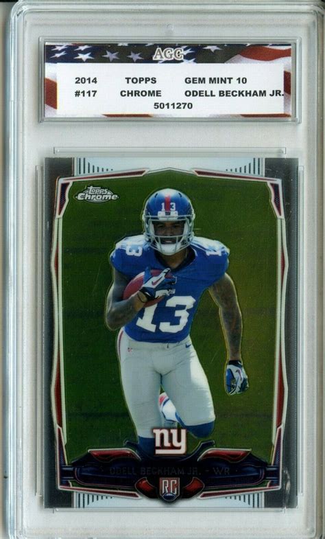 Topps Chrome Odell Beckham Jr Rookie Card Agc Gem Mint Ebay