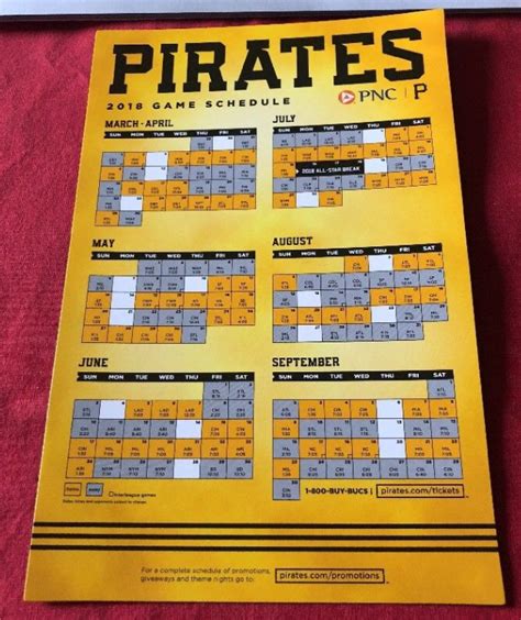 April 2, 2018 Pittsburgh Pirates - 2018 Magnetic Schedule - Stadium Giveaway Exchange