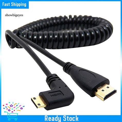 Sges สายเคเบิลอะแดปเตอร์สปริง Hdmi เป็น Hdmi ตัวผู้ 90 องศา สําหรับ Slr Pc Shopee Thailand