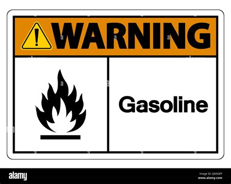 Warning Gasoline Symbol Sign On White Background Stock Vector Image