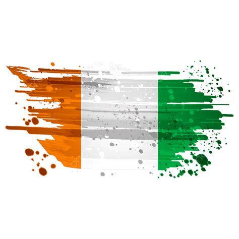 Ivory Coast White Transparent Ivory Coast Flag Watercolor Paint Brush