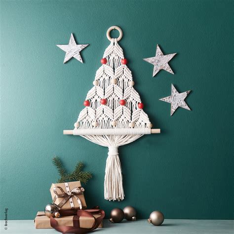 Makramee Set Weihnachtsbaum Klein