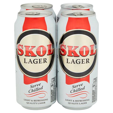 Skol Lager Beer 4 X 440ml Cans Beer Iceland Foods