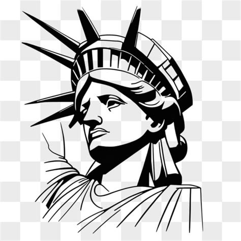 Download Symbolism of the Statue of Liberty in Black and White Drawing Sketches Online ...