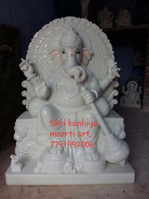 Plain Jaipur Marble Lalbaugcha Raja Statue Size Inches At Rs