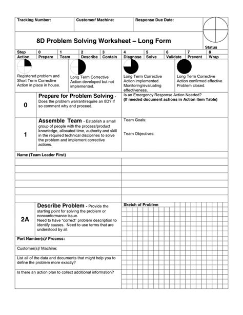 8D Problem Solving Form in Word and Pdf formats