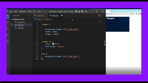 Como Poner Una Imagen De Fondo En Html En Visual Studio Code Youtube