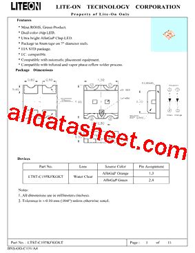 Ltst C Kfkgkt Datasheet Pdf Lite On Technology Corporation