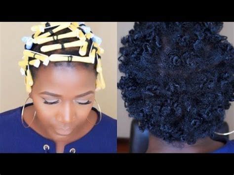 Perm Rod Set On Short 4C Hair Short Permed Hair Natural Hair Perm