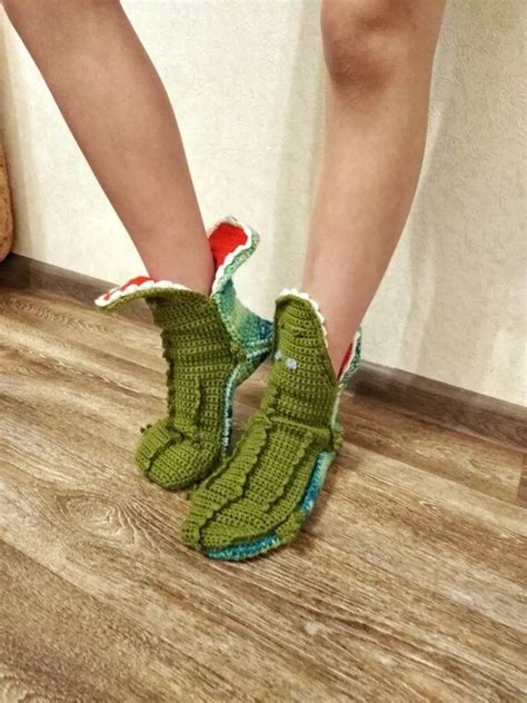 Krokodil lustige Socken Grün Strick hausschuhe Geschenk für Etsy