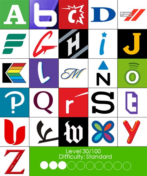 The 100 Logo Alphabet Quiz Challenge Level 30 Standard Difficulty