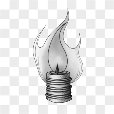 Download Electric Light Bulb Drawing with Flames Sketches Online ...