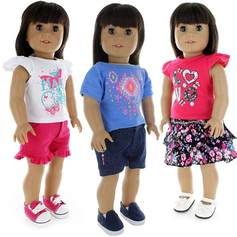 Pink Butterfly Closet Doll Clothes - 6 Pieces Mix and Match Clothes ...