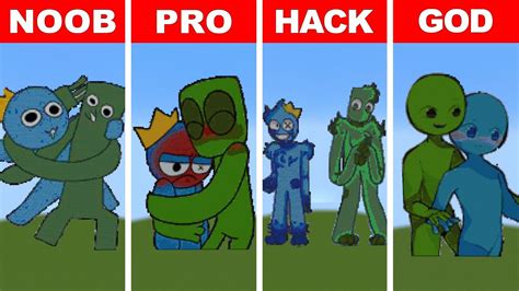 Blue Kissing Green Noob Vs Pro Vs Hacker Vs God Roblox Rainbow