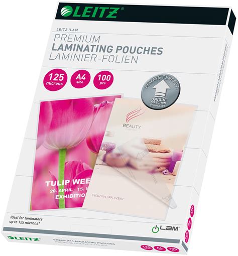 LEITZ Pochettes à plastifier A4 74810000 brillant 125my 100 pcs