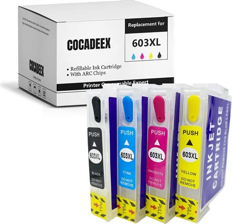 COCADEEX Cartouche D Encre Vide Rechargeable De Rechange Pour Encre 603