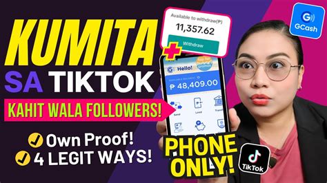 P59 766 Kinita Sa Tiktok Gcash Payment 4 Ways To Earn On Tiktok No