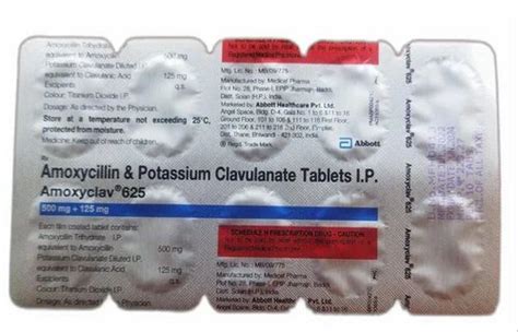 Abbott Amoxicillin Potassium Clavulanate Tablets 500mg 125mg At Rs