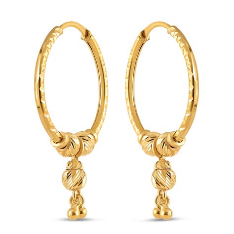 Buy This 22ct Gold Bali Hoop Earring With Droplets Uk