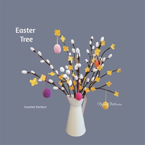 Easter Tree Crochet Pattern Pussy Willow Forsythia Easter Spring Egg Photo Tutorial Etsy