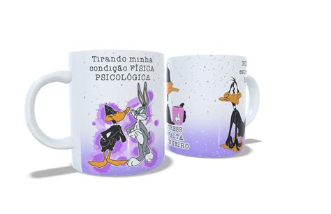 Caneca Meme Divertida Personagem Pato Lino Frases Falta De D