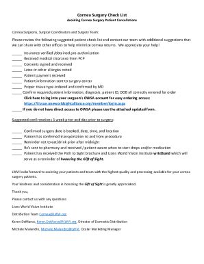 Fillable Online Cornea Transplant Information Sheet Fax Email Print