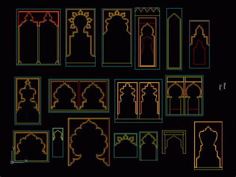 Islamic Arches 2d Dwg Elevation For Autocad • Designs Cad