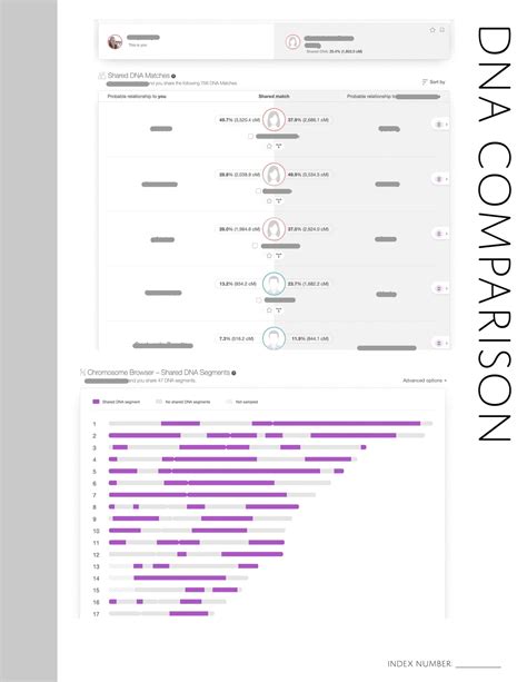 DNA Comparison Page: Printable Genealogy Forms (Digital Download ...