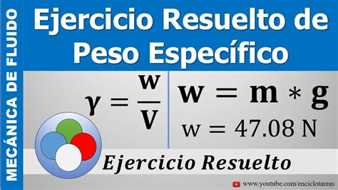 Ejercicio Resuelto De Peso Espec Fico De Un Fluido Nivel F Cil No